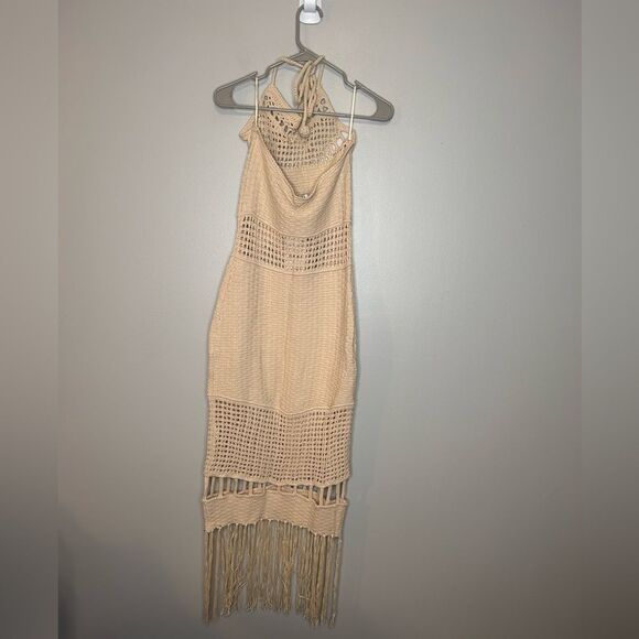 Zara crochet Fringe Midi Dress NWT BLOGGER FAVE - Picture 3 of 5